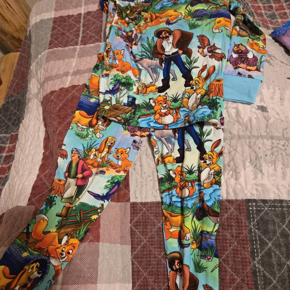 Colorful Cartoon Print Pajama Set